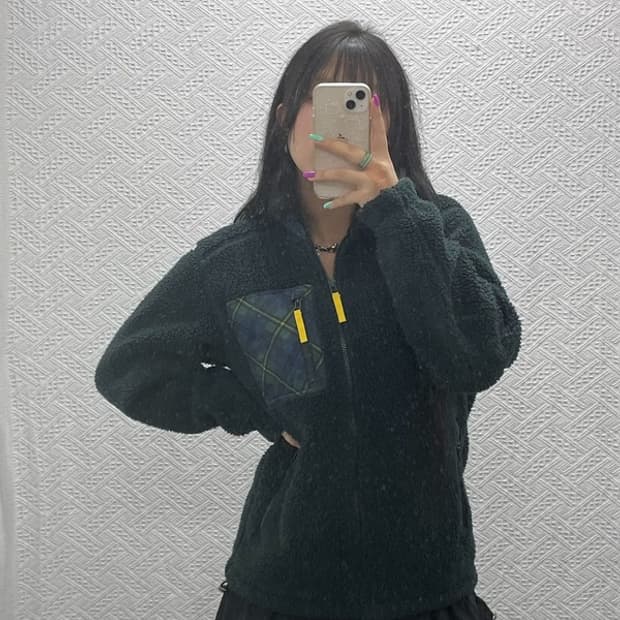 유니클로 JW앤더슨 빈티지 체크포켓 후리스 M C07294