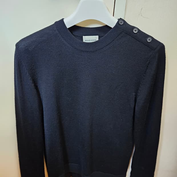 95 M) 솔리드 옴므 울 100% 니트