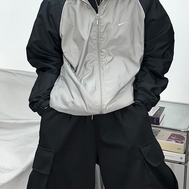 나이키 00s 블랙 그레이 바람막이 XL