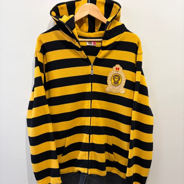 베이프 베이비 마일로 스트라이프 후드 집업