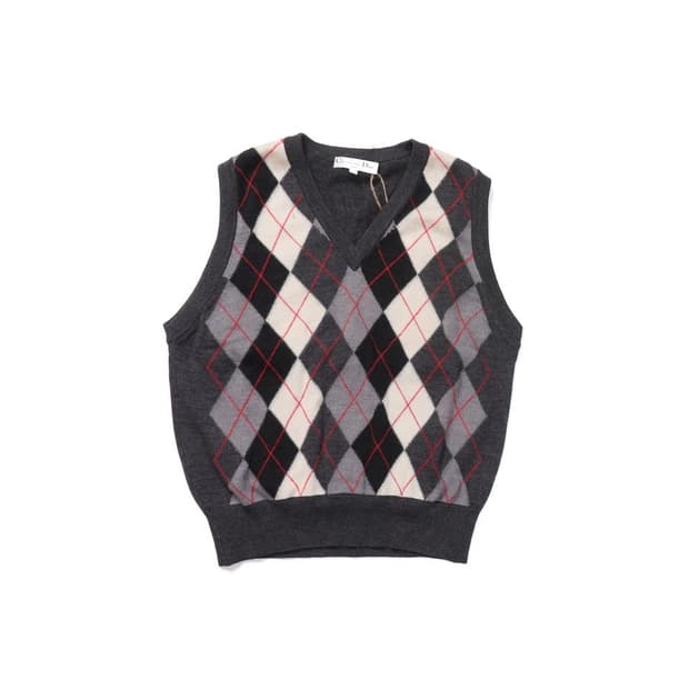 Christian Dior Argyle Pattern Knit Vest