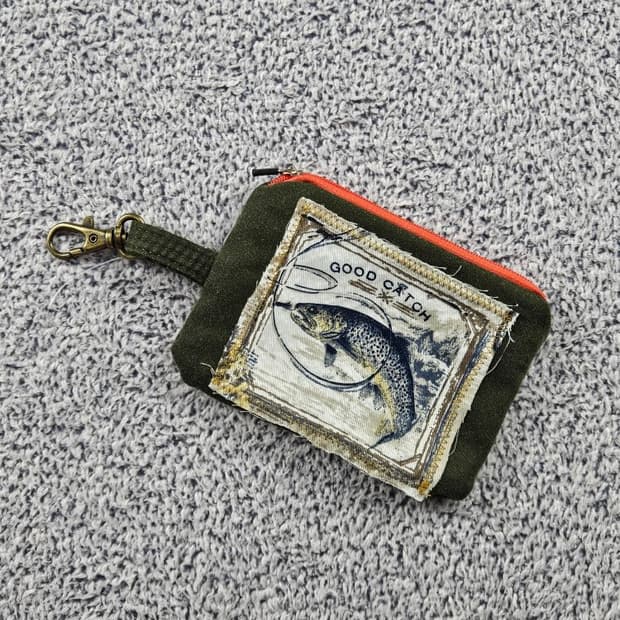 핸드메이드 리워크 커스텀 패치드 키링 월렛 ( 13X10 )/ 10735
