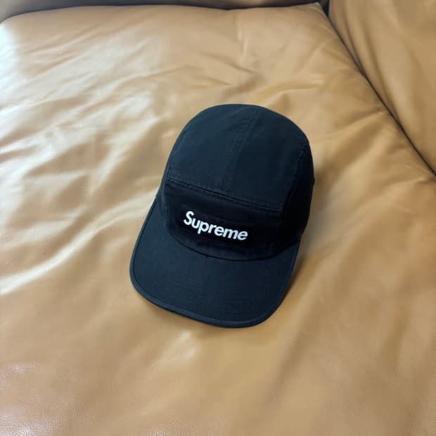 Supreme 슈프림 워시드 블랙 캠프캡 모자 (Washed Black)