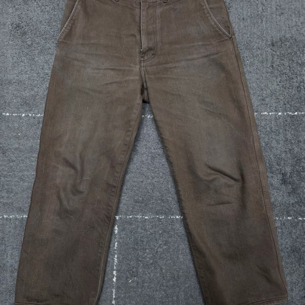 포터리 원워시드 와이드 데님 브라운 [2]