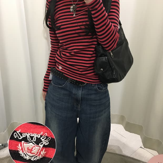 LIPSTAR Y2k stripe sleeve