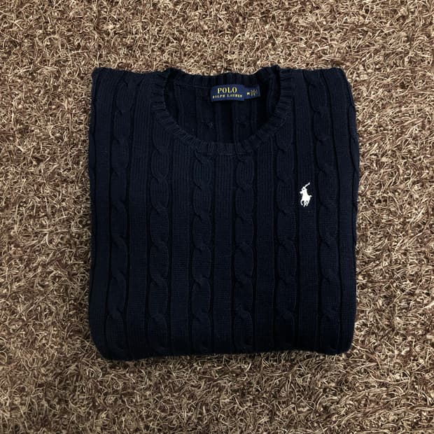폴로 랄프로렌 네이비 케이블 니트