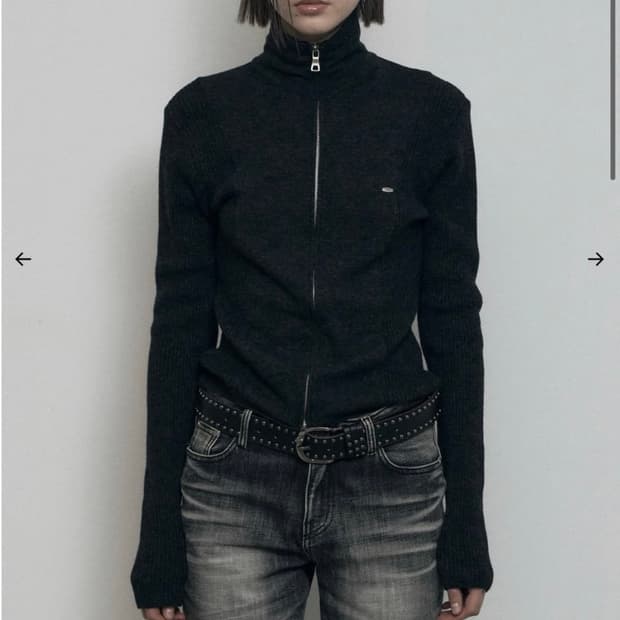 보헤미안 서울 메리노 울 니트집업