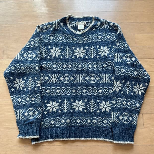 80년대 엘엘빈 울 스웨터 미국제조 USA