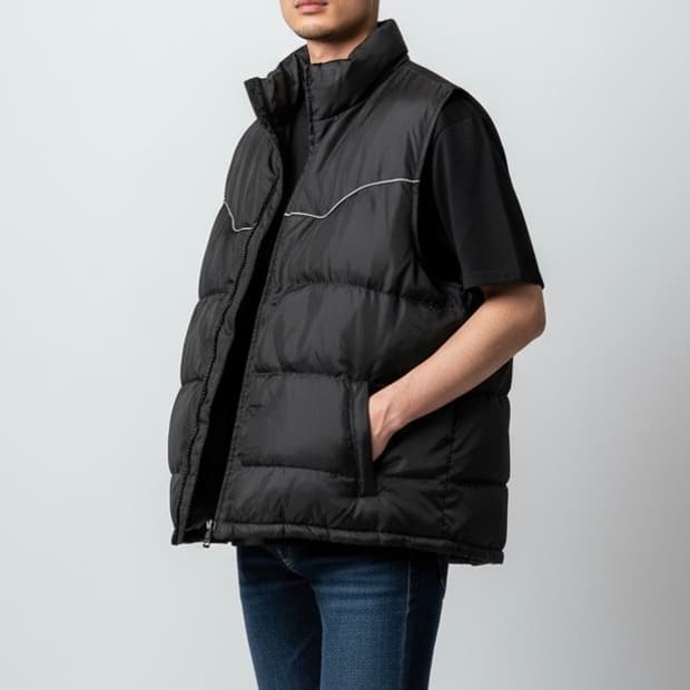 KANSAI JEANS 오버핏 푸퍼 패딩베스트