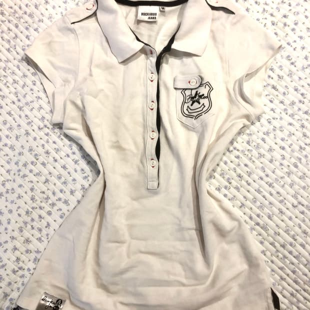 00s 버카루 카라티 빈티지 니혼진 반팔 슬림핏 갸루 오네 히메 펑크