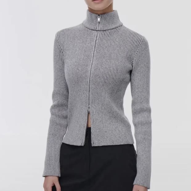 무탠다드 슬림니트 집업