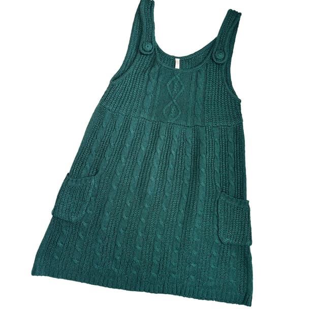 Tree deep green cable knitted ops