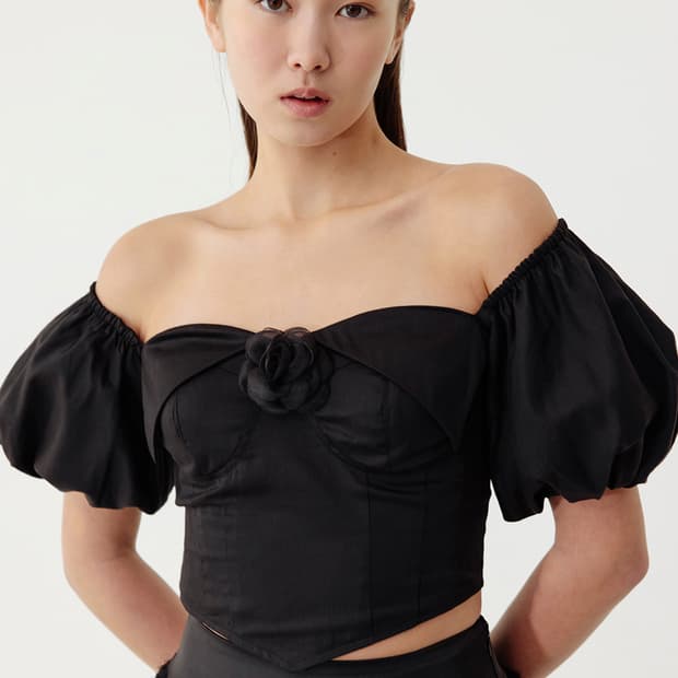 급처 더티스 rosy puff blouse M