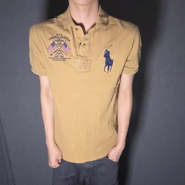 폴로 빅포니 성조기 반팔 s
