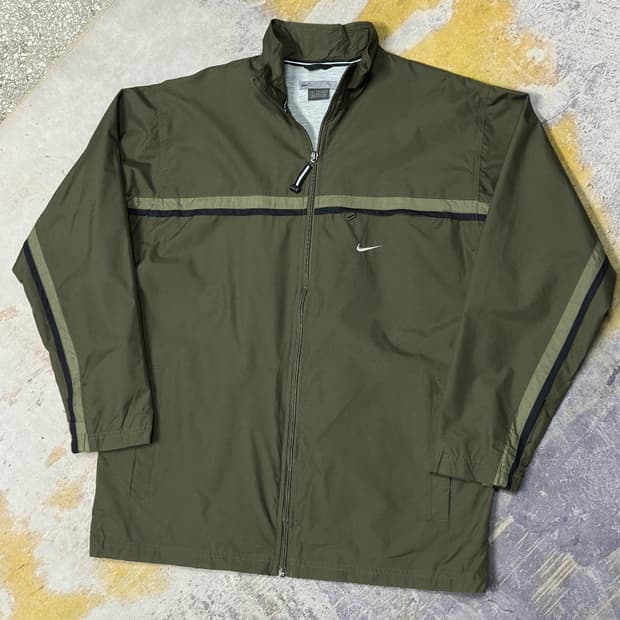 나이키 올드스쿨 우븐 카키 바람막이 자켓 