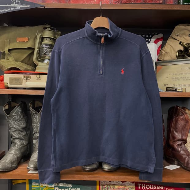 90s 폴로 랄프로렌 하프 집업 코튼 니트 스웨터