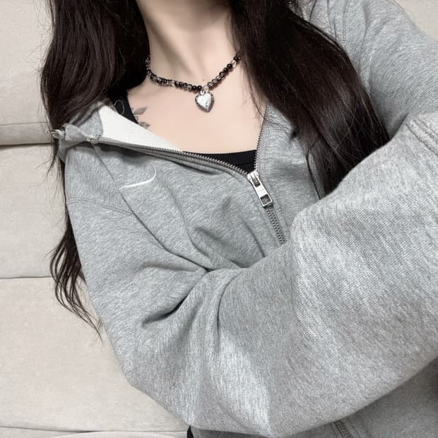 나이키 그레이 후드집업