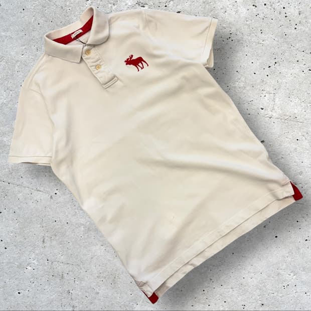 [XL] 아베크롬비 화이트 반팔 폴로티 D29