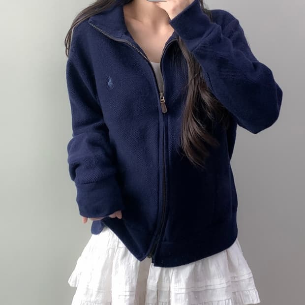 폴로 니트 집업