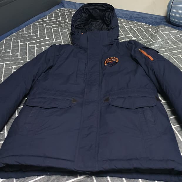 센터폴 오리털 후디 패딩 자켓 네이비 (100)