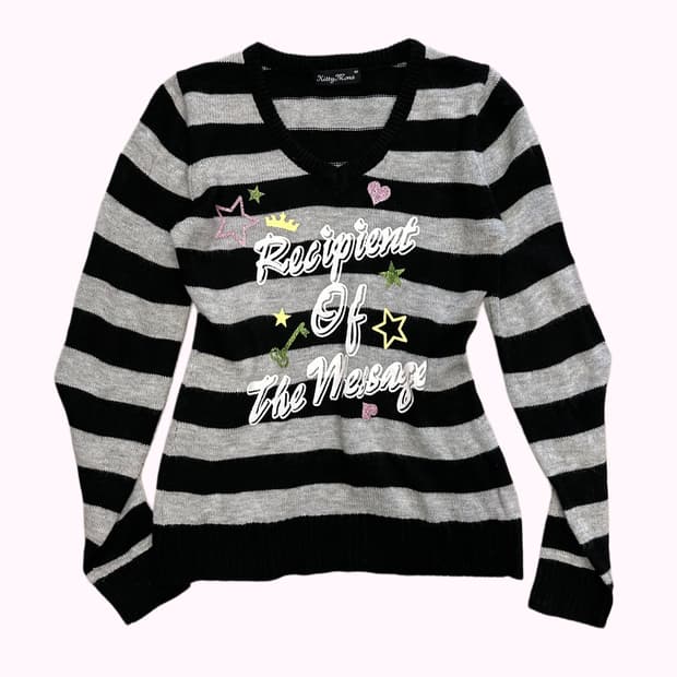 kitsch printing stripe knit