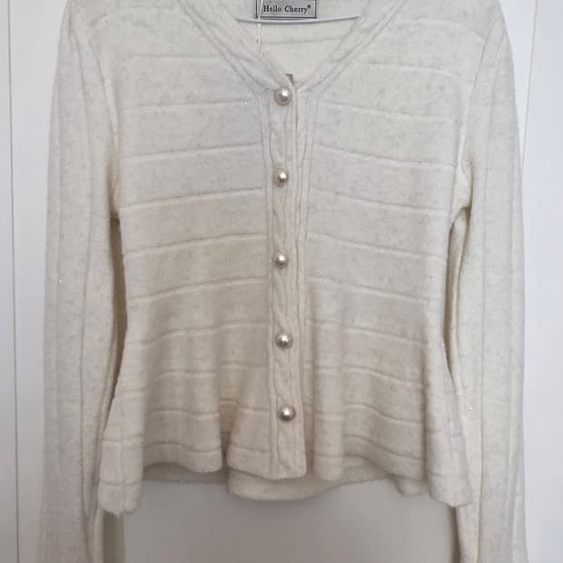 브이넥 베이지 가디건