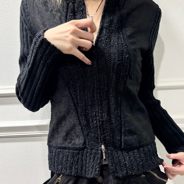 embroidery Detail Black 2-way Slim Fit Z