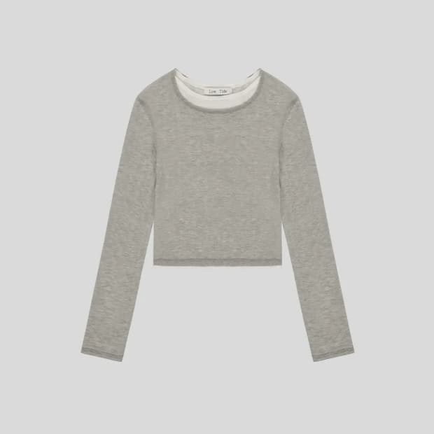 로우타이드 레이어드 롱슬리브티 그레이