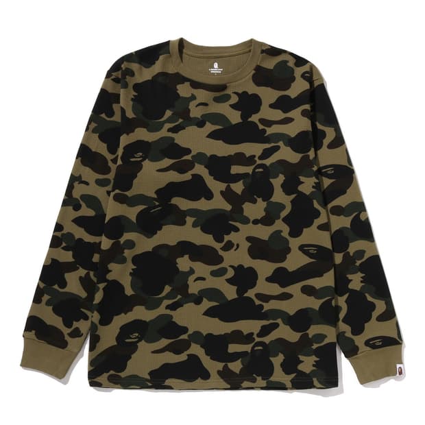 베이프 25fw 1st 카모 써멀 긴팔 티셔츠 그린 XL