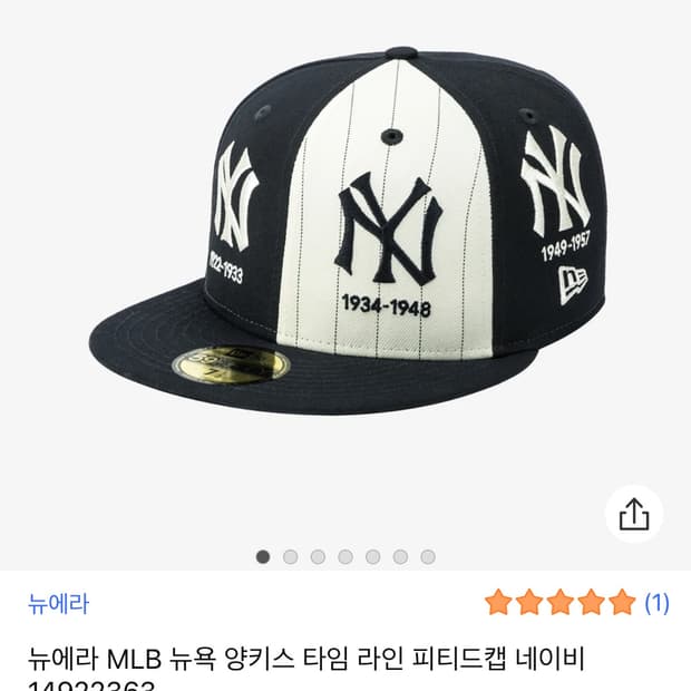 뉴에라 MLB 양키스 타임 라인 피티드캡 네이비 718 사이즈 새상품 판