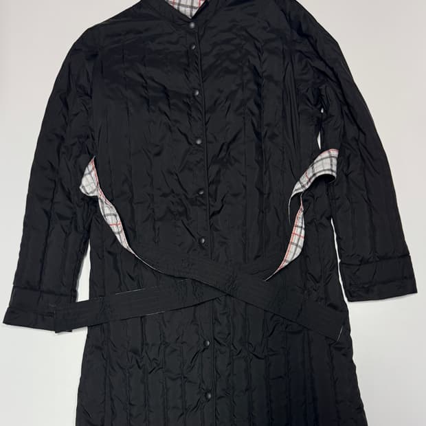 여성 헨리코튼 골프 구스다운 벨티드 경량 롱 패딩 L