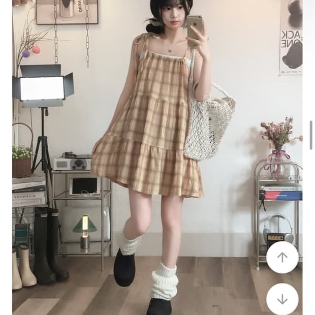 체크 모리 원피스