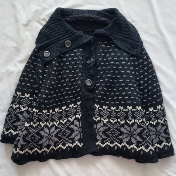 빈티지 모리걸 하구미 니트 케이프 망토 