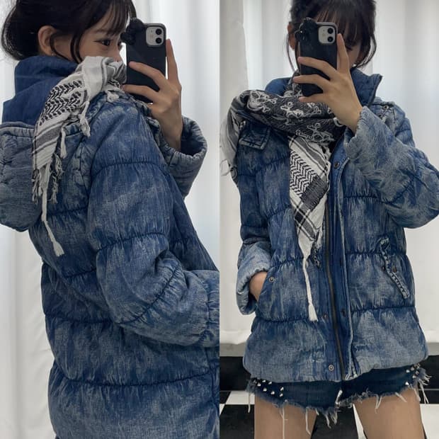 🎸워싱 데님 패딩🎸