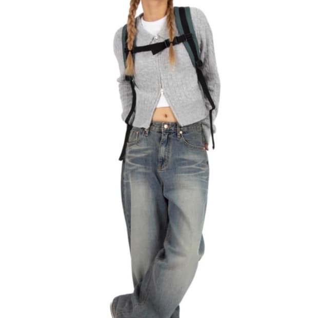 릿킴 ootj tween cat wide jeans