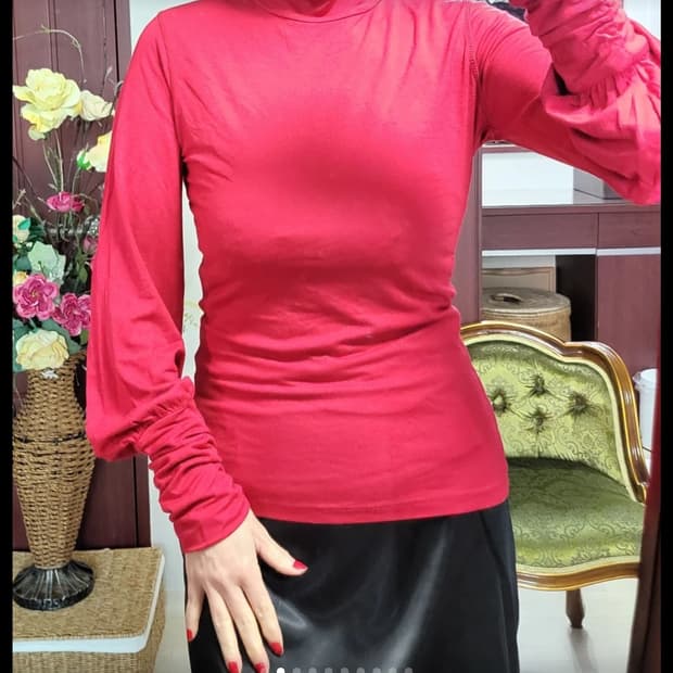 새상 프랑스 모르간 로맨틱 나팔소매 모달 셔츠 