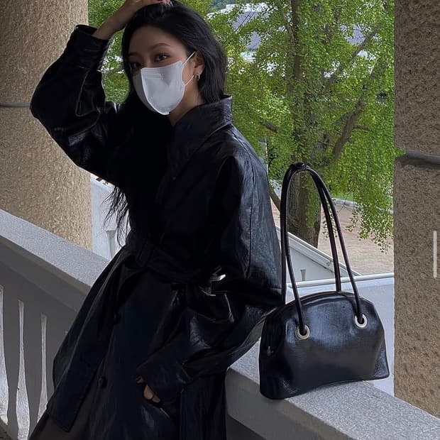 트리밍버드 가죽자켓_블랙