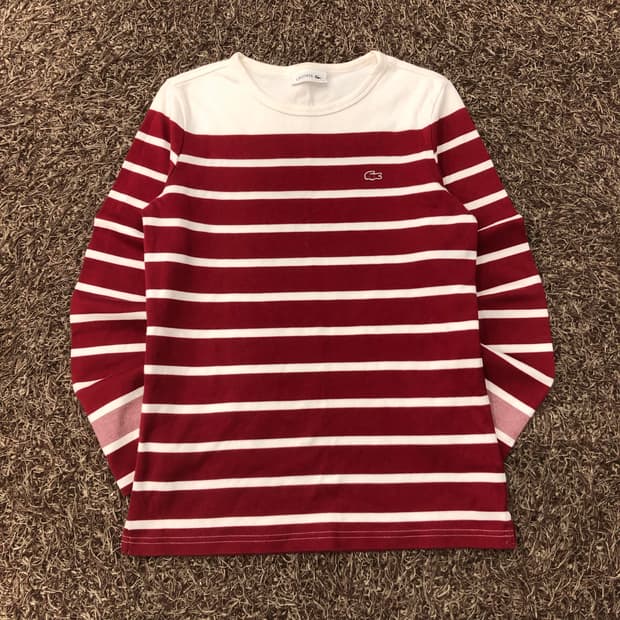 95 라코스테 여성 스트라이프 긴팔 티셔츠 롱