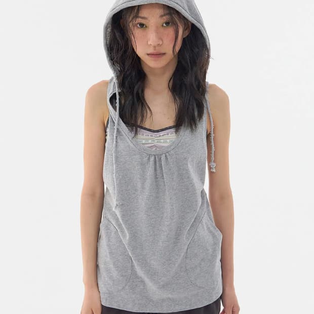 익스파이어드걸 Mia Sleeveless Hoodie 미아 슬리브리스후디