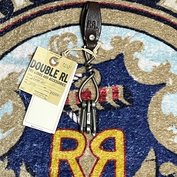 RRL 레더 키 포브 더블알엘 키링