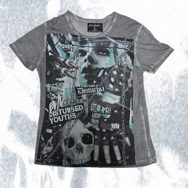Disturbia punk pigment-dyed tee