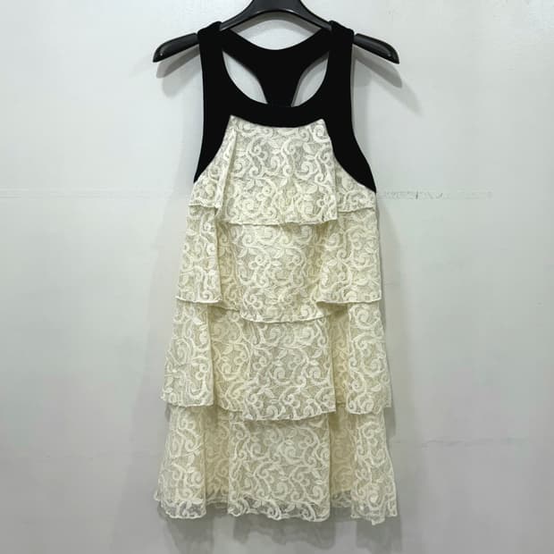 돌체비타 벨벳 레이스 티어드 원피스 XS