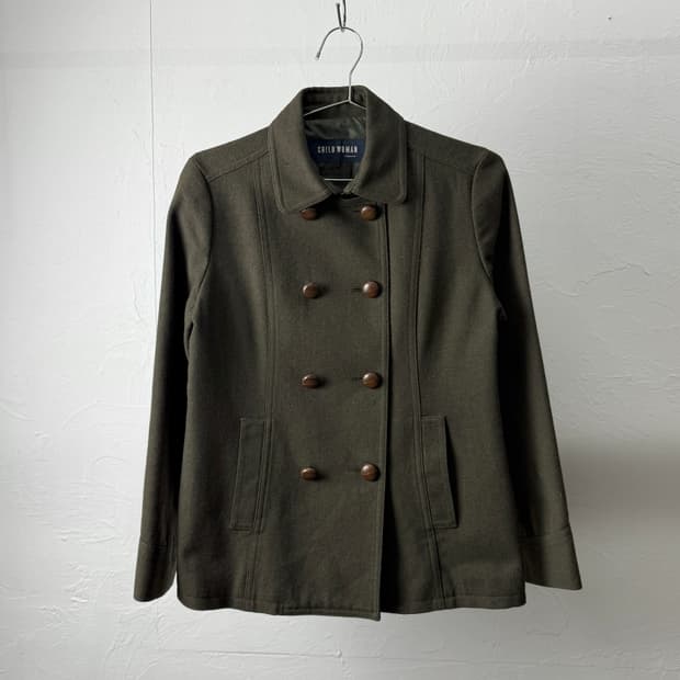 Child Woman 더블 브레스트 울 자켓