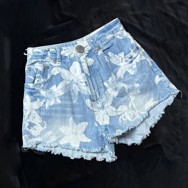일본빈티지 MURUA 플라워 데님쇼츠
