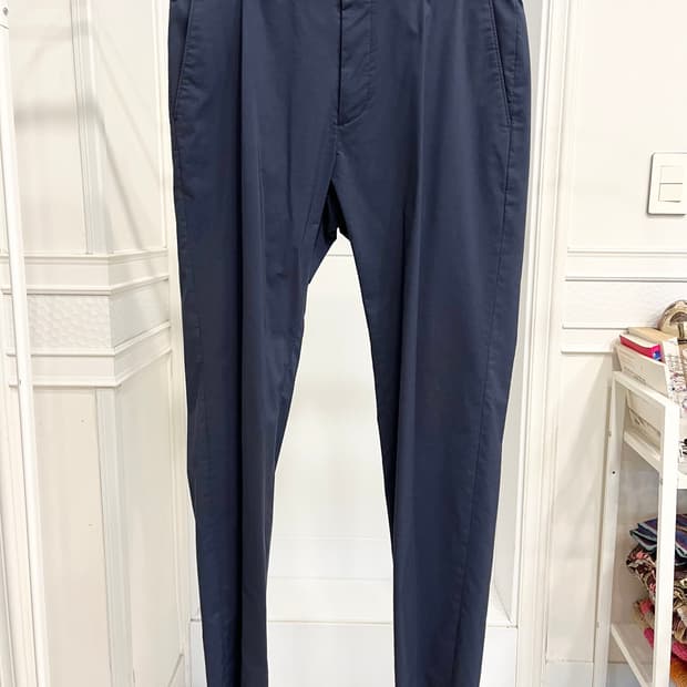 올젠 네이비 코튼 팬츠