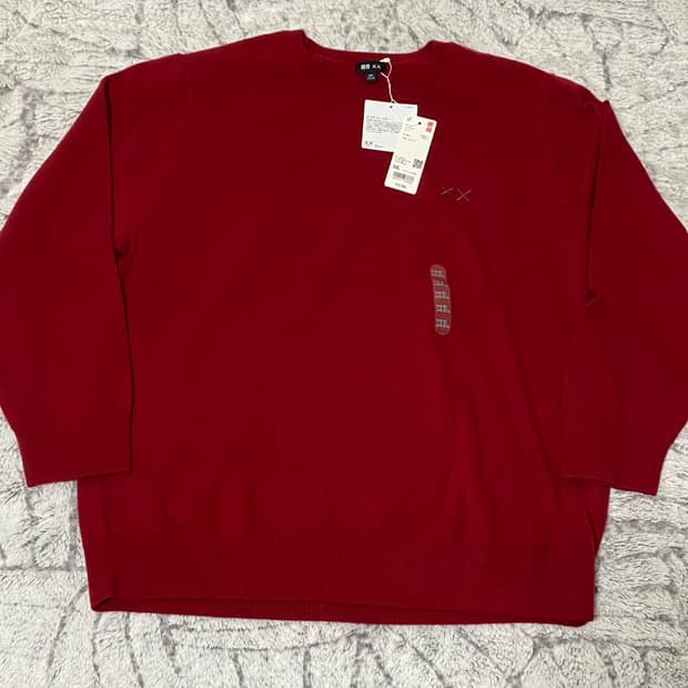 [XXL] 유니클로 X 카우스 캐시미어 크루넥 스웨터 레드