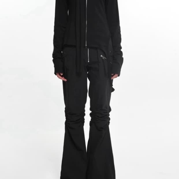 EXPOSURE ZIP DETAIL PANTS Black