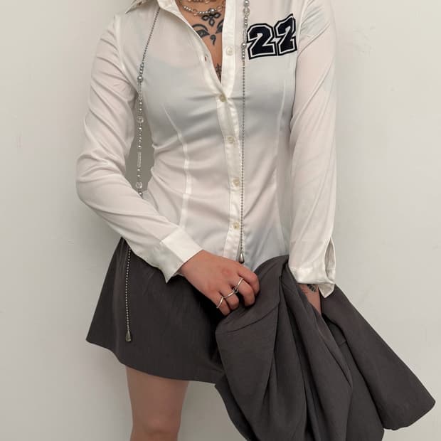 22 프린팅 슬림 셔츠 