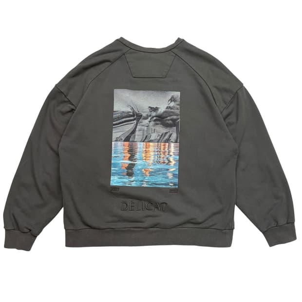 준지 데칼 백 프린팅 스웻셔츠 S