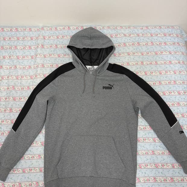 푸마 후드티 블랙배색 m